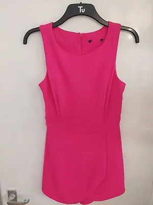 Ladies Vivid Pink Sleeveless Playsuit. Zip Up. Size 6. • £2
