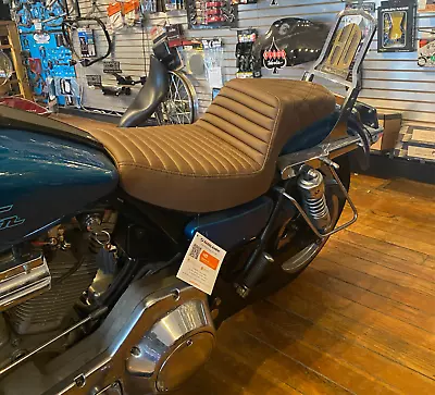 Saddlemen Step Up Brown Tuck-n-Roll & Lattice Gel Seat For 1982-2000 Harley FXR • $484