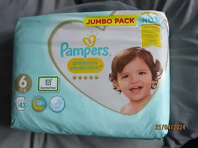 Pampers Size 6 Nappies Pack Of 43 • £9.95