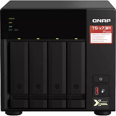 Qnap TS-473A-8G 4 Bay Diskless NAS + WD Red Plus 8TB HDD Internal Hard Drive • $1732.50