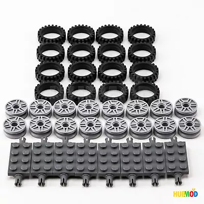 LEGO 24x7mm Tires Rims Wheels Technic Axles Set Lot Vehicle Car -40 Pieces Total • $30.16