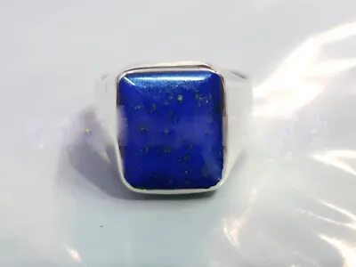 Solid 925 Sterling Silver Natural Afghani Lapis Lazuli Gemstone Huge Mens Ring • $45.50