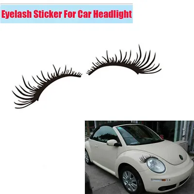 1Pair Waterproof Black Eyelash Vinyl Decal Sticker For Car Headlight Fog Light • $9.78