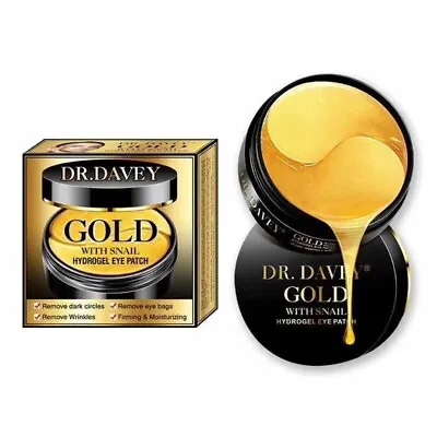 Dr. Davey 24k Gold Eye Patch W Snail Hydrogel: 30 Pairs / 60 Patches + Spatula • $11.95