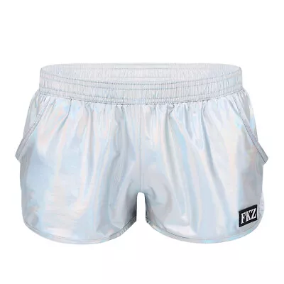 Men's Shiny Metallic Boxer Shorts Low Rise Underpant Trunks  Underwear Clubwear  • $10.22