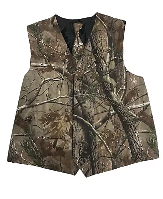 Realtree Camouflage Formal Vest And Tie Mens 2XL Tall Camo Prom Wedding • $29.99