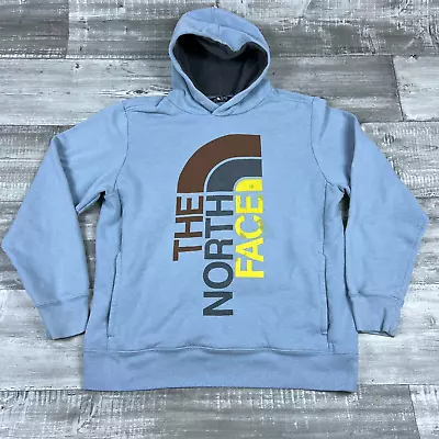 The North Face Hoodie Mens Large Blue Half Dome Logo Sweatshirt Stain* • $12.95