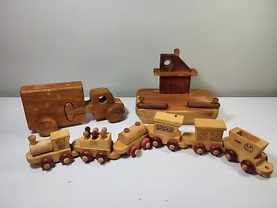The Montgomery Schoolhouse Vermont Wooden Train Timbertoys Boat Playmill Car • $34.99