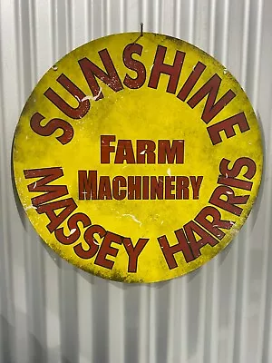 Sunshine Massey Harris Farm Machinery 560mm Diameter Metal Sign • $105
