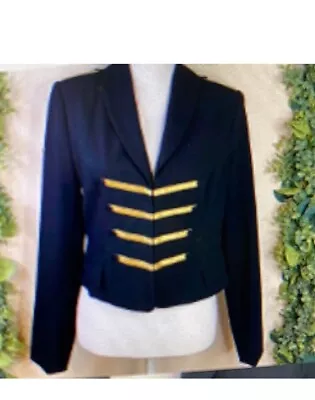 Super Cute Black & Gold Marching Band Style Military Look Blazer Jacket F21 SM • $13