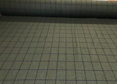 £2.80 • Buy Recycled Wool Blend Fabric.Green Melange Tweed/Check.UK Woven.Upholstry/Curtains