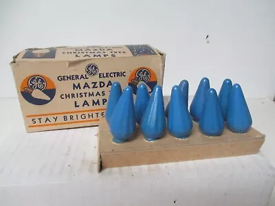 Vintage Box Of 10 Old C-6 Cone Christmas Light Bulbs #9 • $15