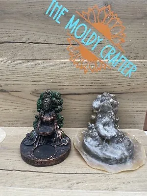 Latex Rubber Mould Mother Earth Goddess Statue Candle Holder Maiden Mold DIY • £13.50