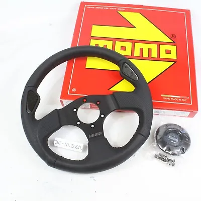 MOMO CB Carbon Steering Wheel JET Black Leather 320mm Product 32BK0B J-1 JDM OEM • $254.99