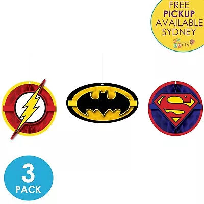 Justice League Party Supplies Hanging Honeycomb Balls Superhero Decorations • $8.99