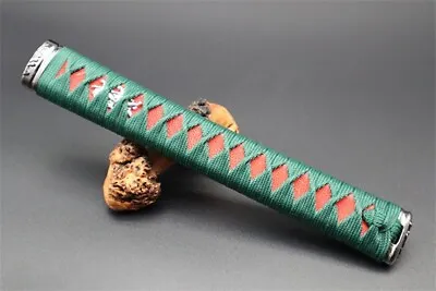 Japanese Sword Hilt Handle 26CM Tsuka Samurai Katana Handmade Green & Red Menuki • $86
