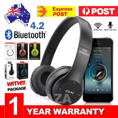 $14.95 • Buy Noise Cancelling Wireless Headphones Bluetooth 4.2 Earphone Headset With Mic Hot