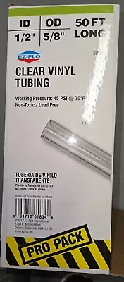 EZ-FLO 1/2 Inch ID 5/8 Inch OD PVC Clear Vinyl Tubing 40 Foot Length 98568 • $14.95