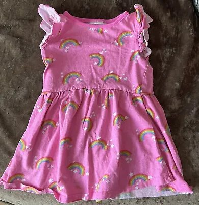 Baby Girl Pink Rainbow Summer Dress - Size 12-18 Months • £0.99