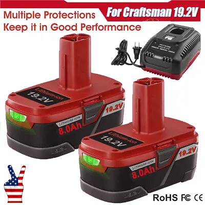 19.2 Volt 8.0Ah For Craftsman C3 DieHard Lithium Ion XCP Battery / Charger 11375 • $53.98