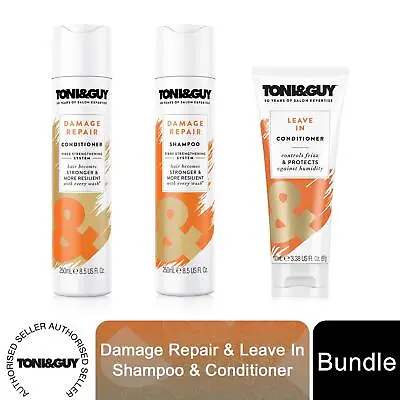 £12.49 • Buy Toni&Guy Bundle Of Damage Repair Shampoo, Conditioner And Leave In Conditioner