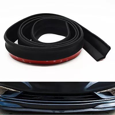 Black Car Front Bumper Lip Splitter Spoiler Skirt Valance Chin Rubber Protector • $22.70