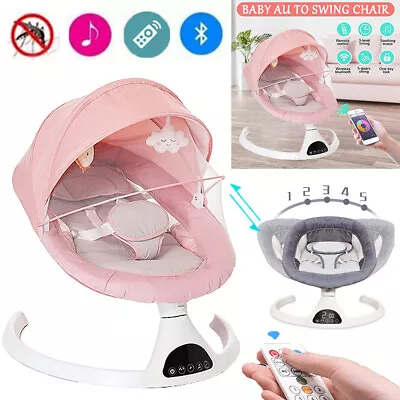 Bluetooth Electric Baby Swing Infant Cradle Bouncer Rocker Chair Music W/Remote • £69.90