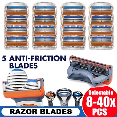 40PCS Replacement Fusion Razor Blades Shaving 5 Blades Trimmer Refill AU Stock • $28.99