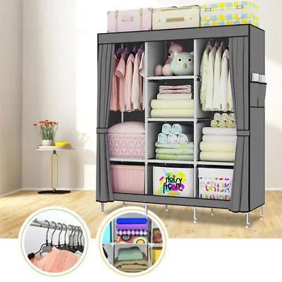 $38.96 • Buy 2022 Portable Clothes Wardrobe Closet Storage Cabinet Organiser Unit Shelf Rack