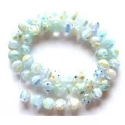 M17-6mm Millefiori Lampwork Beads White Single Flower • $2.50