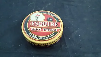 Vintage Esquire Boot Polish 1930s USA NOS New Boot Shoe Tin Box Stain New York • $16.18