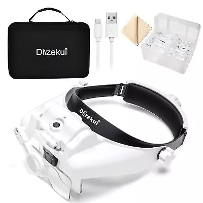 Magnifying Glass With Light 1X To 14X Rechargeable Headband Magnifier With C... • $63.47