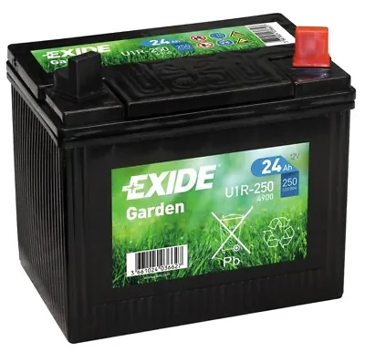 EXIDE U1R-250 (4900) 895 12V 24AH 250A Garden BATTERY For TRACTOR Lawn MOWER • £51.98