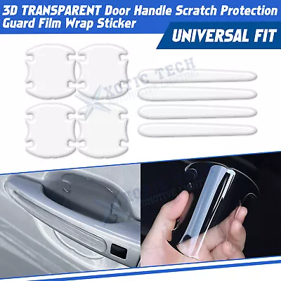 Anti-Scratch Transparent Car Door Handle Bowl Guard Protector Wrap Stickers Kit • $10.98