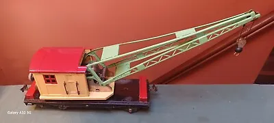 Lionel Prewar Standard Gauge #219 Operating Crane Car Green Boom Red Roof • $119.95