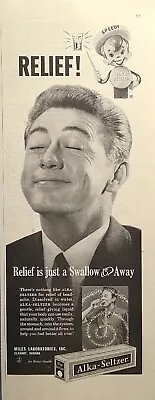 Alka-Seltzer Speedy Relief Feel Better Elkhart Indiana Vintage Print Ad 1958 • $12.77