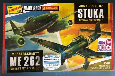 $23 • Buy  Lindberg 1/48 Scale Value Pack Me 262 & Stuka Plastic Model Kits #hl508