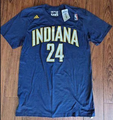 Indiana Pacers Paul George Tee Navy Blue Adidas Shirt NBA Basketball 24 Size M • $18