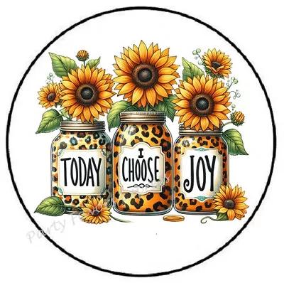 Today I Choose Joy Sunflower Envelope Seals Labels Stickers Party Favors • $1.99