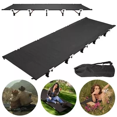 Foldable Camping Bed Outdoor Portable Military Cot W/ Carry Bag Hiking Travel UK • £38.89