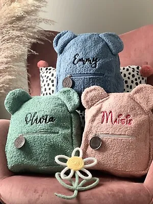 £25.90 • Buy Embroidered Personalised Teddy Bear  Bunny Ear Backpack Bag Nursery Toddler Baby