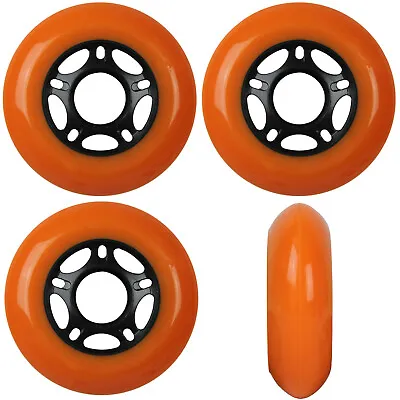 Inline Skate Wheels 80mm 89A Outdoor Orange Rollerblade Hockey 4 Pack • $13.95