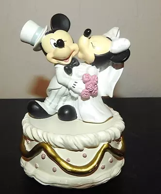 Disney Mickey & Minnie Mouse Wedding Bride & Groom Musical Box Figurine #19515 • $14.50