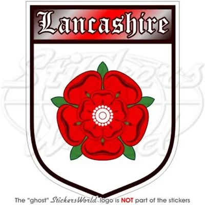 £4.29 • Buy RED ROSE Of LANCASHIRE Lancaster LANCS Shield 100mm Vinyl Bumper Sticker Decal