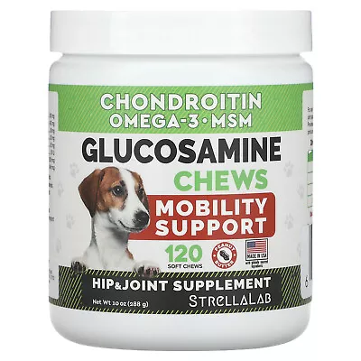 Glucosamine Chews For Dogs And Cats Peanut Butter 120 Soft Chews 10 Oz (288 • $28.49