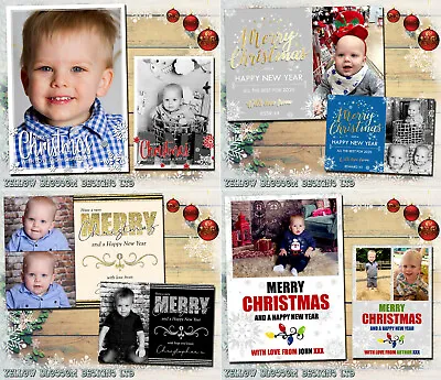 £5.99 • Buy Personalised 10 Pack Of Christmas Cards With Photo + Envelopes Bundle Thank You