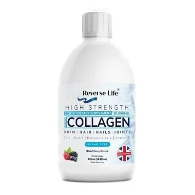 £20.99 • Buy Reverse Life Marine Collagen Liquid Supplement Drink High-Strength 10000mg 500ml
