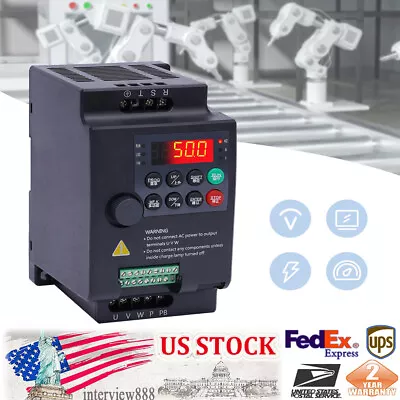 2 HP 3 Phase Motor Variable Frequency Drive VFD Speed Controller 220VAC 1.5KW 7A • $89.30