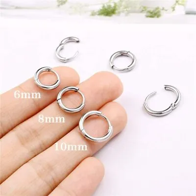 Men Women Small Stainless Steel Hoop Earrings Cartilage Nose Ring Piercing 6mm • $3.99