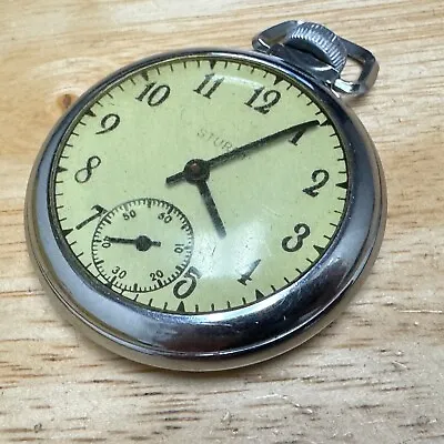 Vintage Sturdy Pocket Watch Open Face Silver Small Second Hand-Wind Mechanical • $69.99